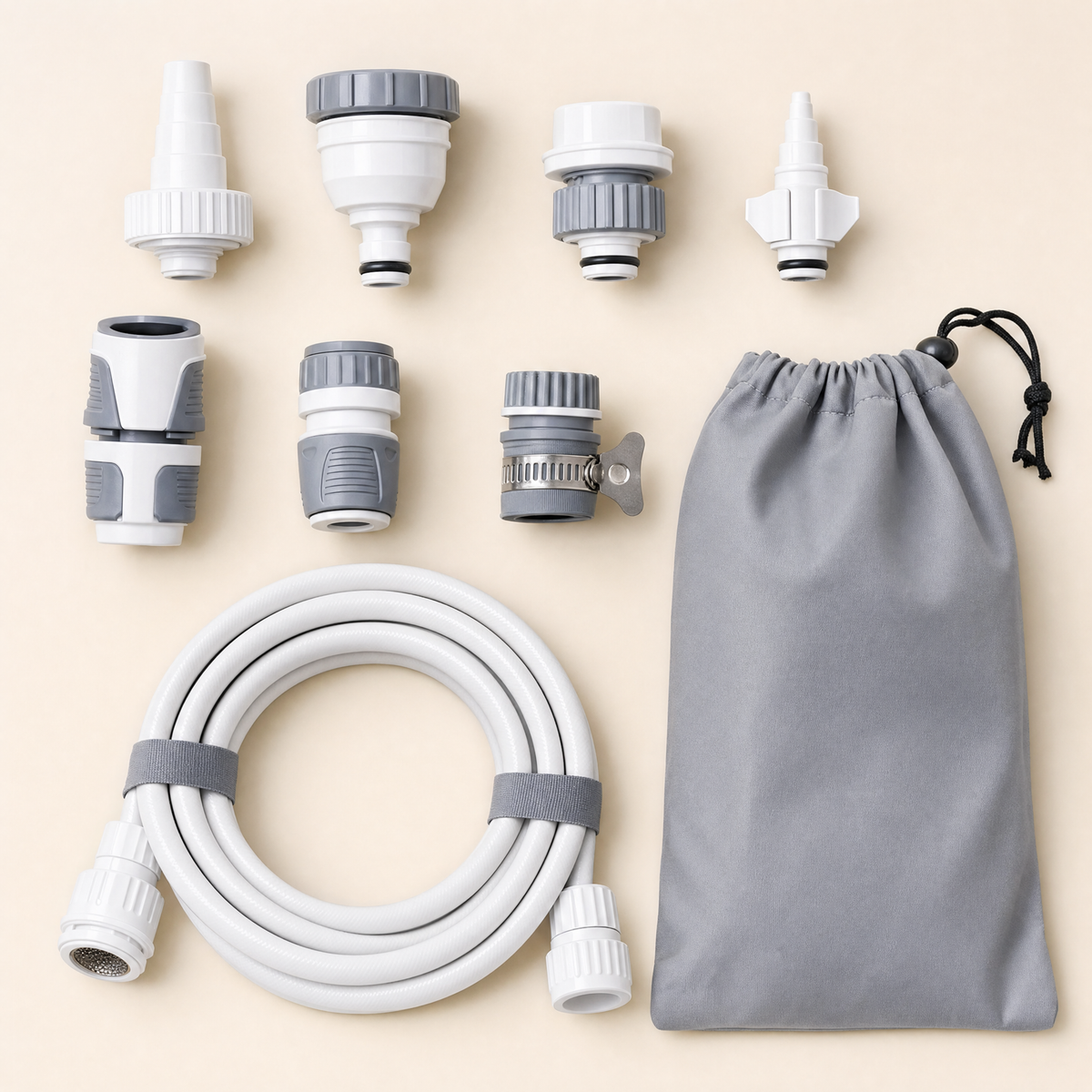 Kit accessoires pompe 🎁 — embouts universels + rallonge + pochette