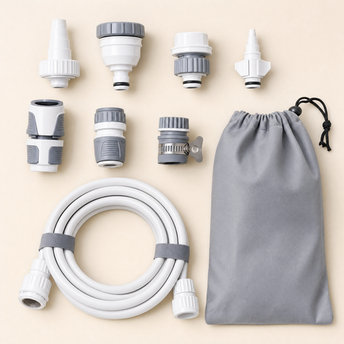 Kit accessoires pompe 🎁 — embouts universels + rallonge + pochette