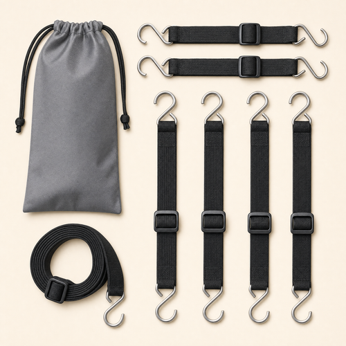 Kit anti-vent housse 🎁 — sangles & crochets renforcés + housse de rangement