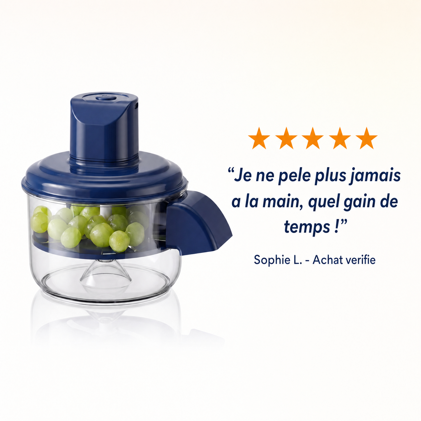 Éplucheur Électrique Automatique Transparent 5 Lames — Fruits & Légumes