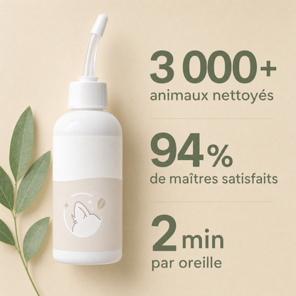 Nettoyant Auriculaire Naturel pour Chiens & Chats