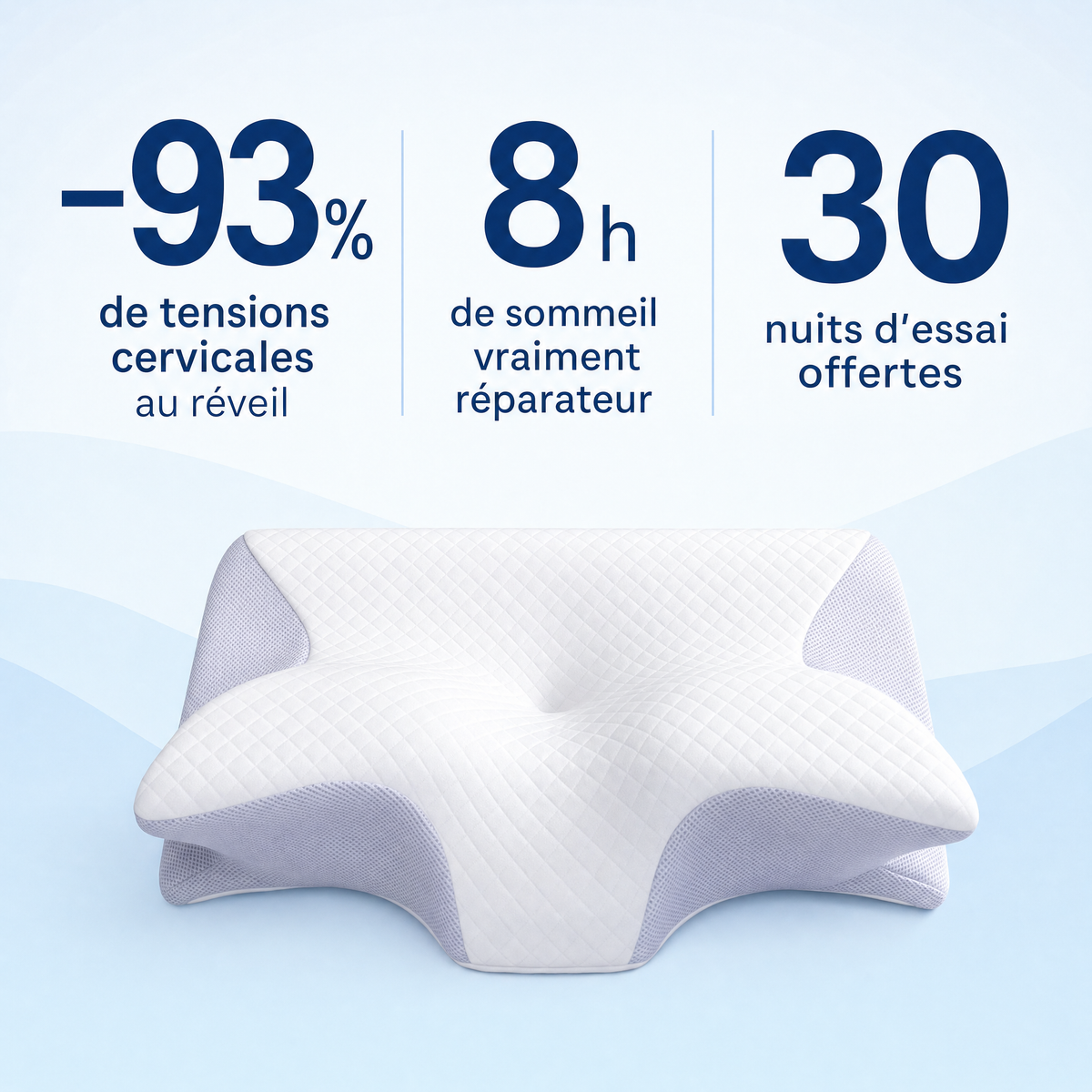 Oreiller Ergonomique Soya 2.0 — Mémoire de Forme Cervical