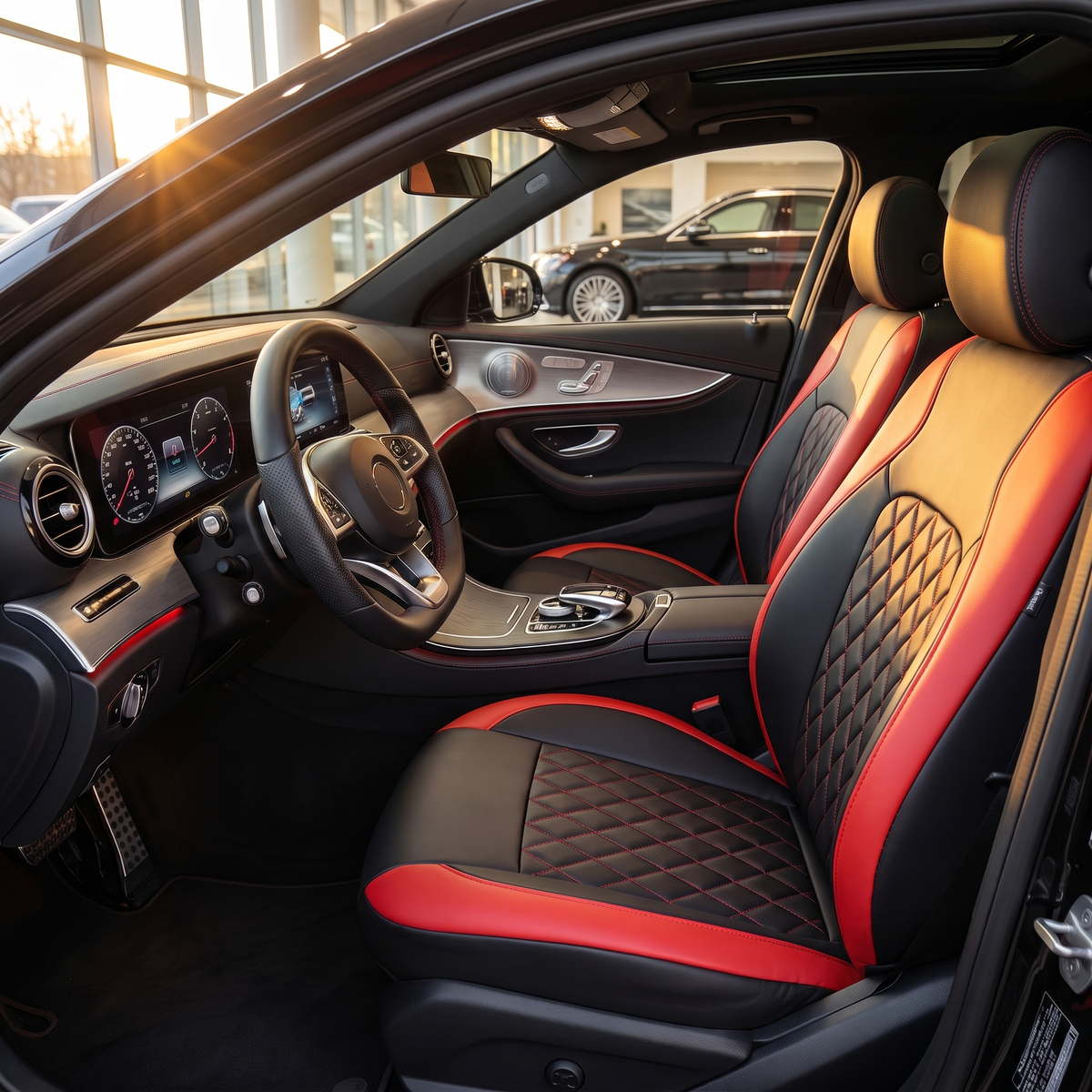 Ensemble 9 Housses de Siège Auto en Cuir – Kit Universel Avant + Arrière