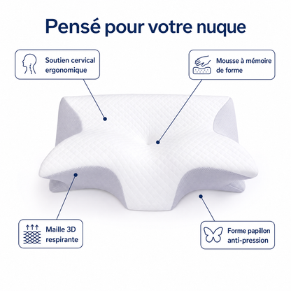 Oreiller Ergonomique Soya 2.0 — Mémoire de Forme Cervical
