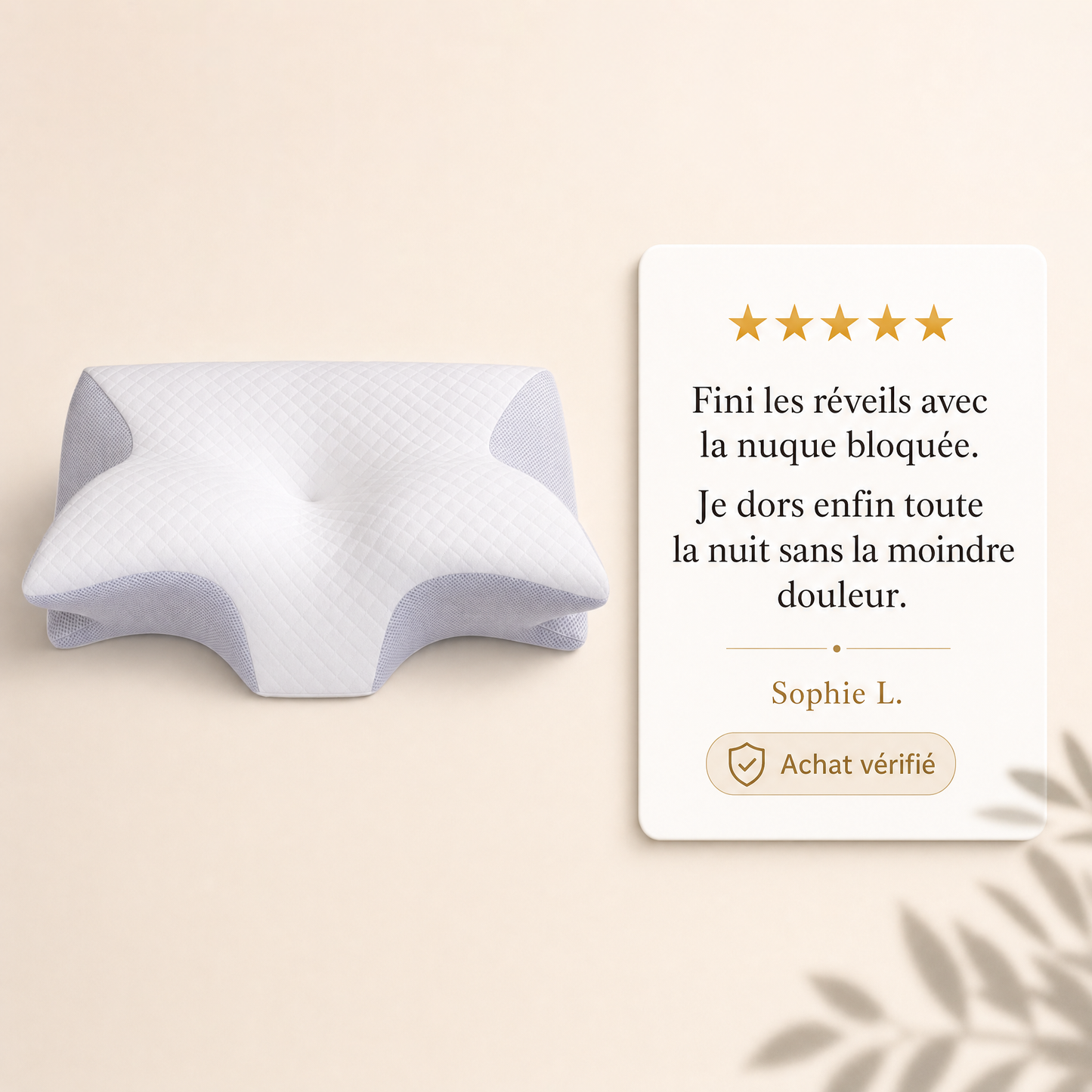 Oreiller Ergonomique Soya 2.0 — Mémoire de Forme Cervical