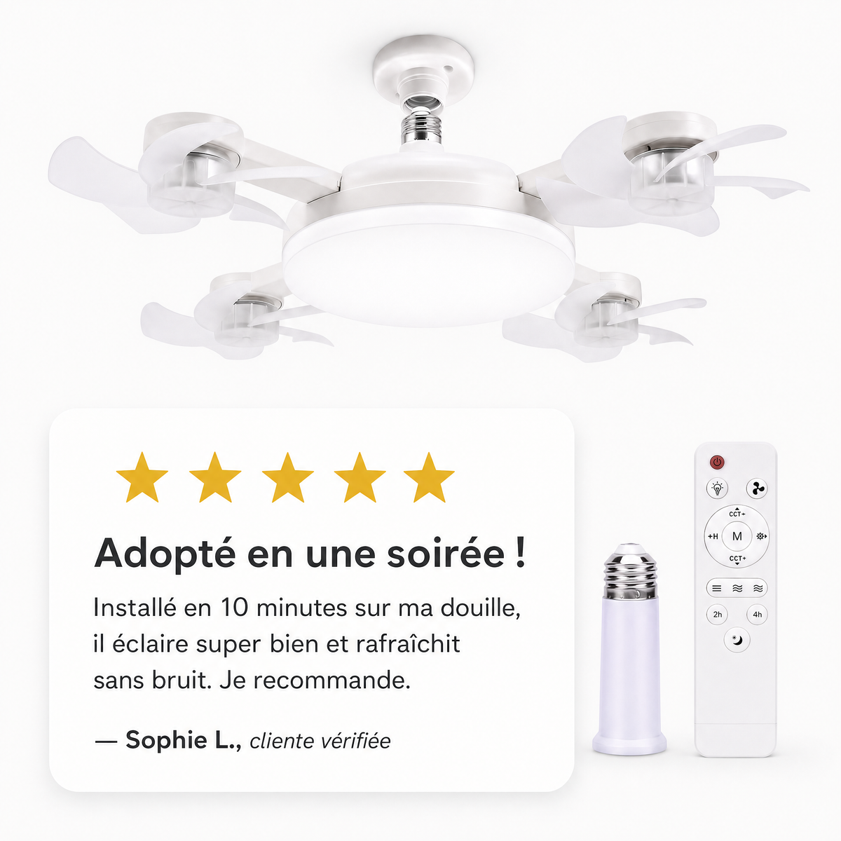 Ventilateur de plafond LED avec télécommande - avis