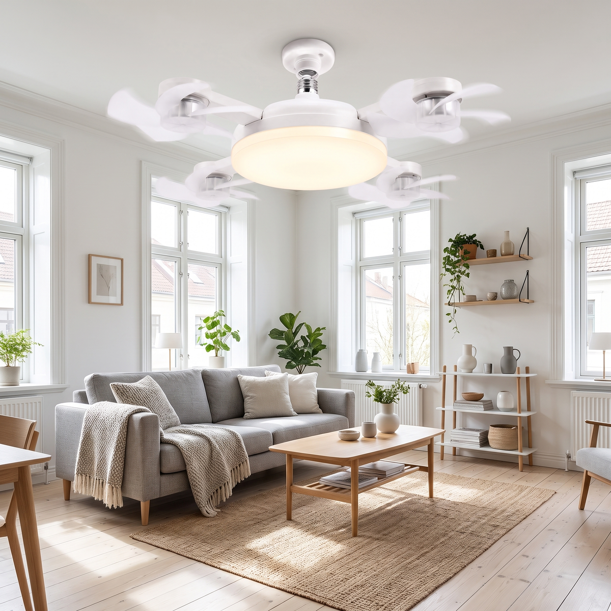 Ventilateur de plafond LED avec télécommande - usage1