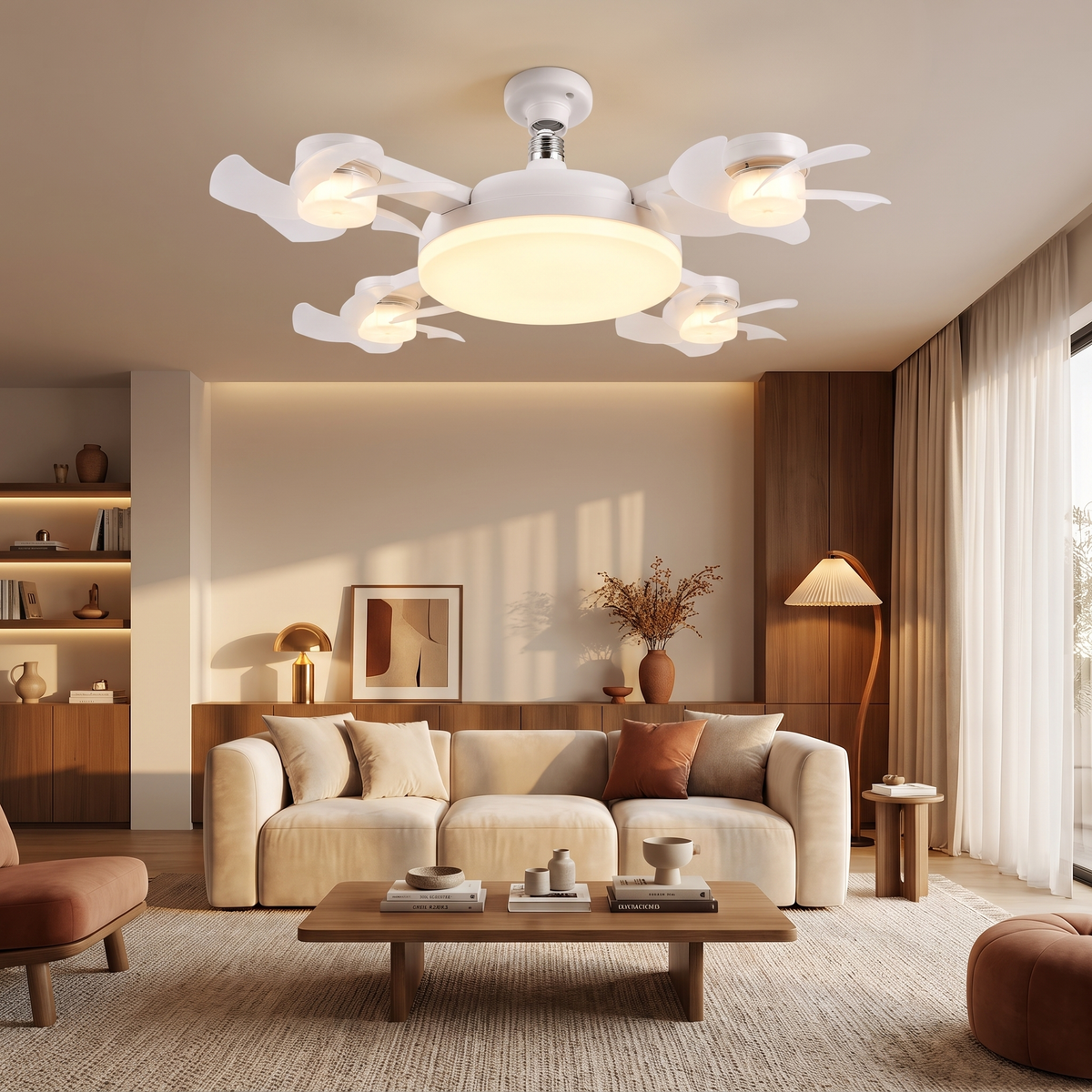 Ventilateur de plafond LED avec télécommande - section