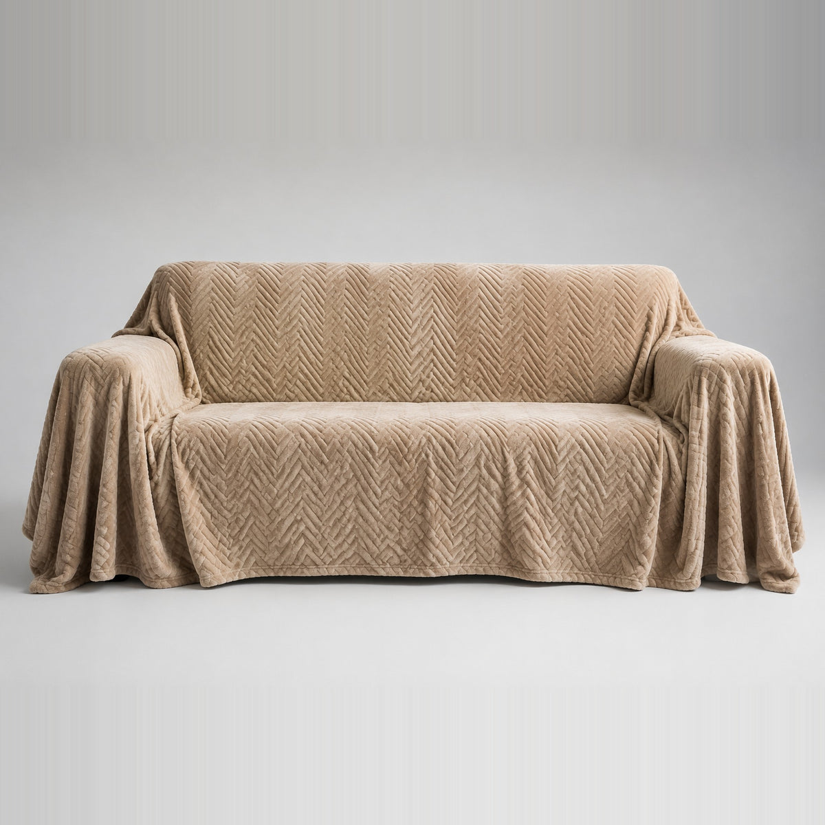 Housse de canapé en peluche — Beige sable