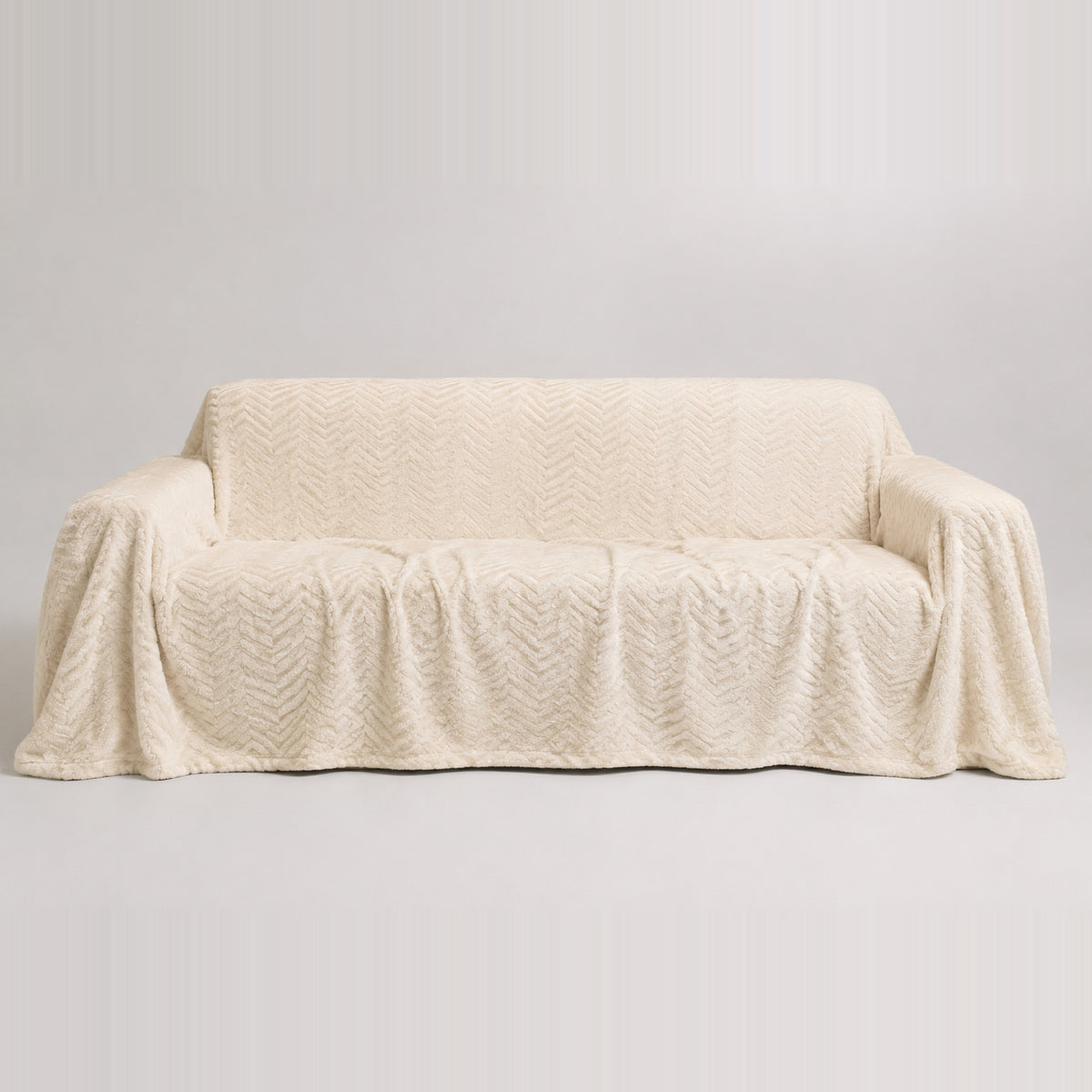 Housse de canapé en peluche — Crème