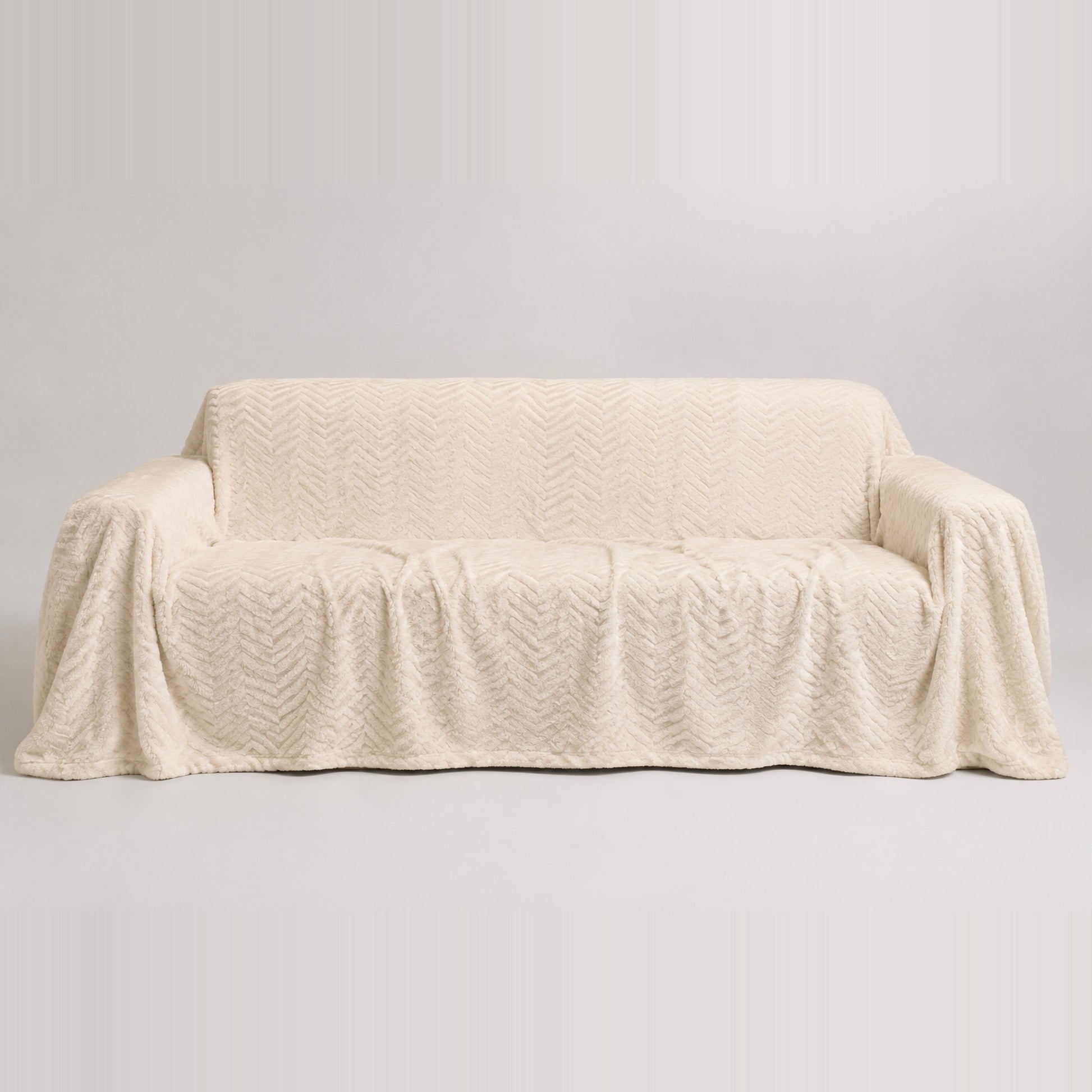 Housse de canapé en peluche — Crème