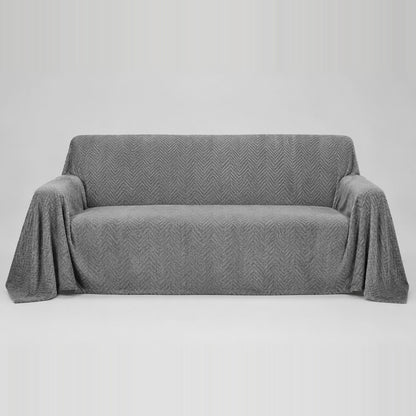 Housse de canapé en peluche — Gris anthracite