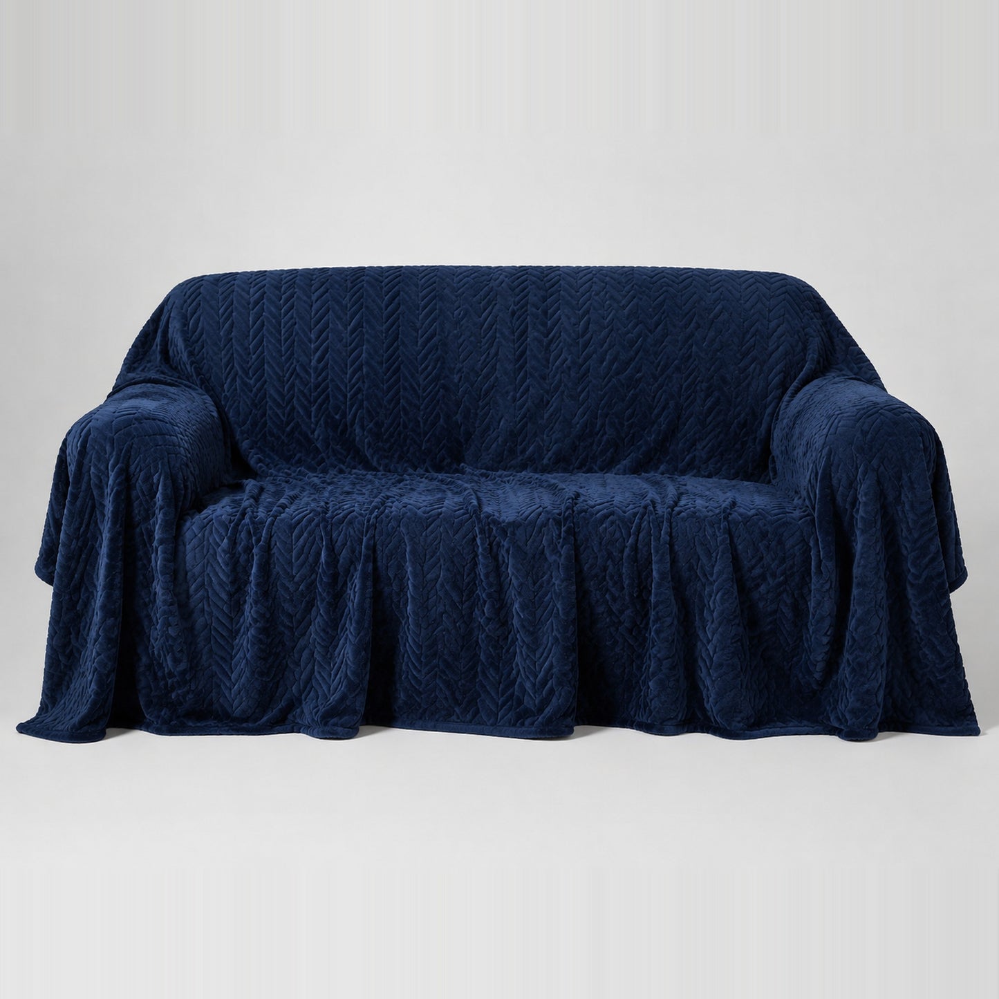 Housse de canapé en peluche — Bleu marine