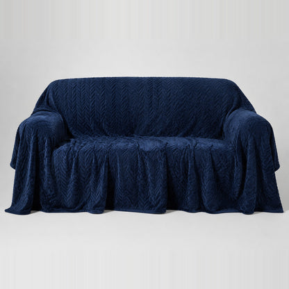 Housse de canapé en peluche — Bleu marine
