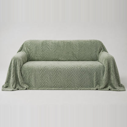 Housse de canapé en peluche — Vert sauge