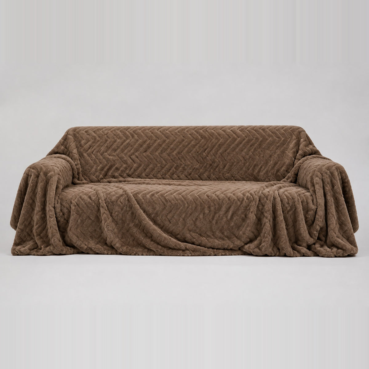 Housse de canapé en peluche — Taupe