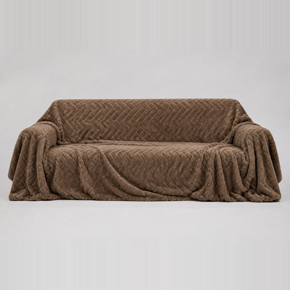 Housse de canapé en peluche — Taupe