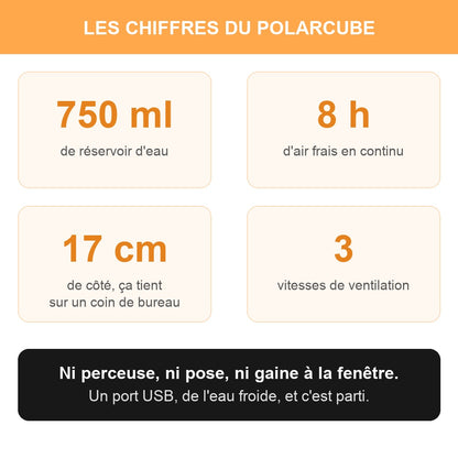 Les chiffres du PolarCube : 750 ml, 8 h, 17 cm, 3 vitesses