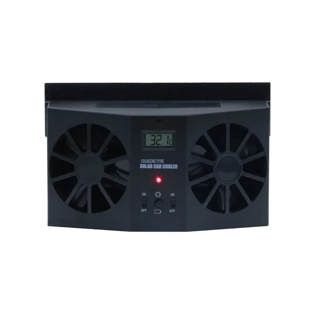 Ventilateur solaire d'extraction pour voiture, coloris noir