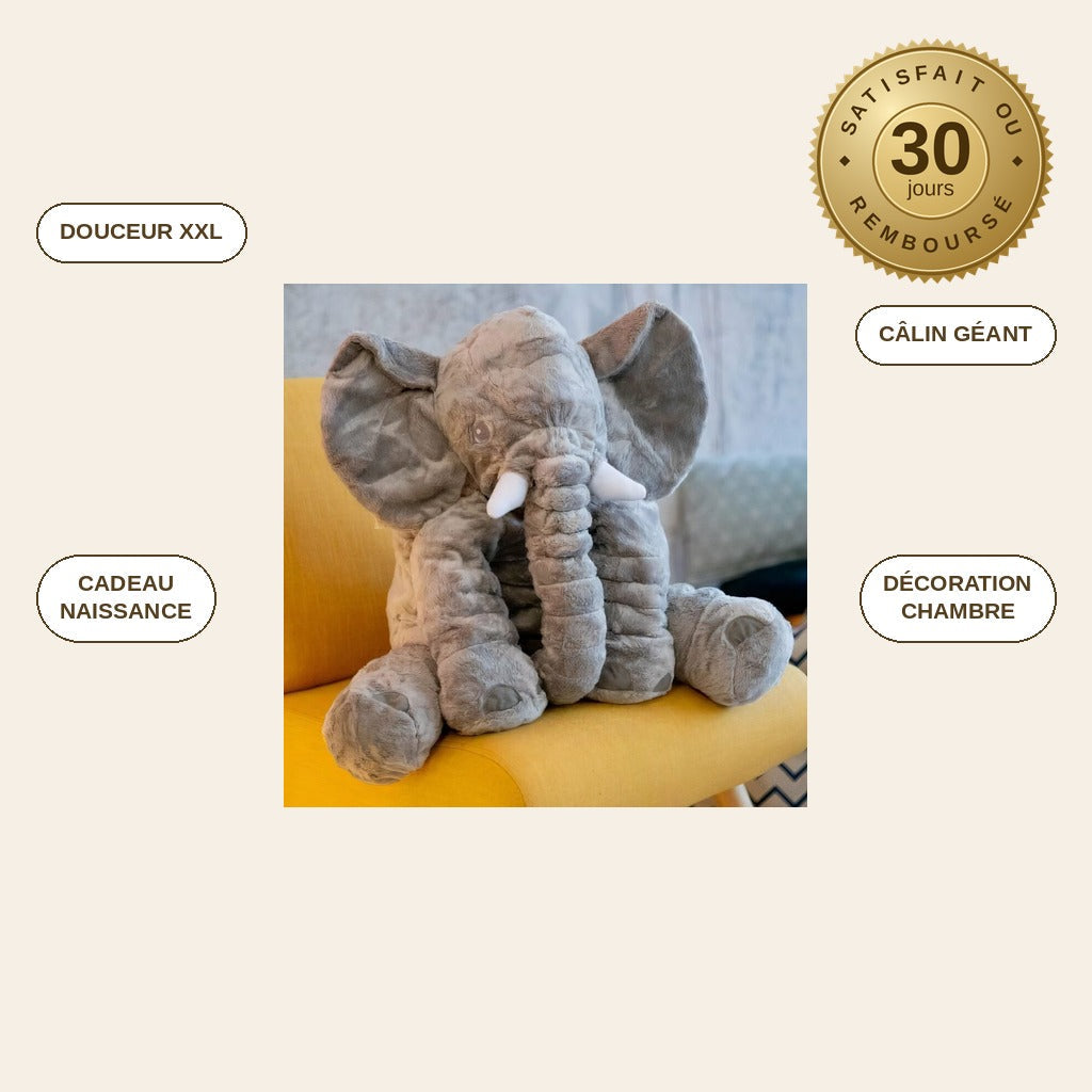infographie — GéantCâlin™ – Peluche Éléphant XXL Ultra-Douce