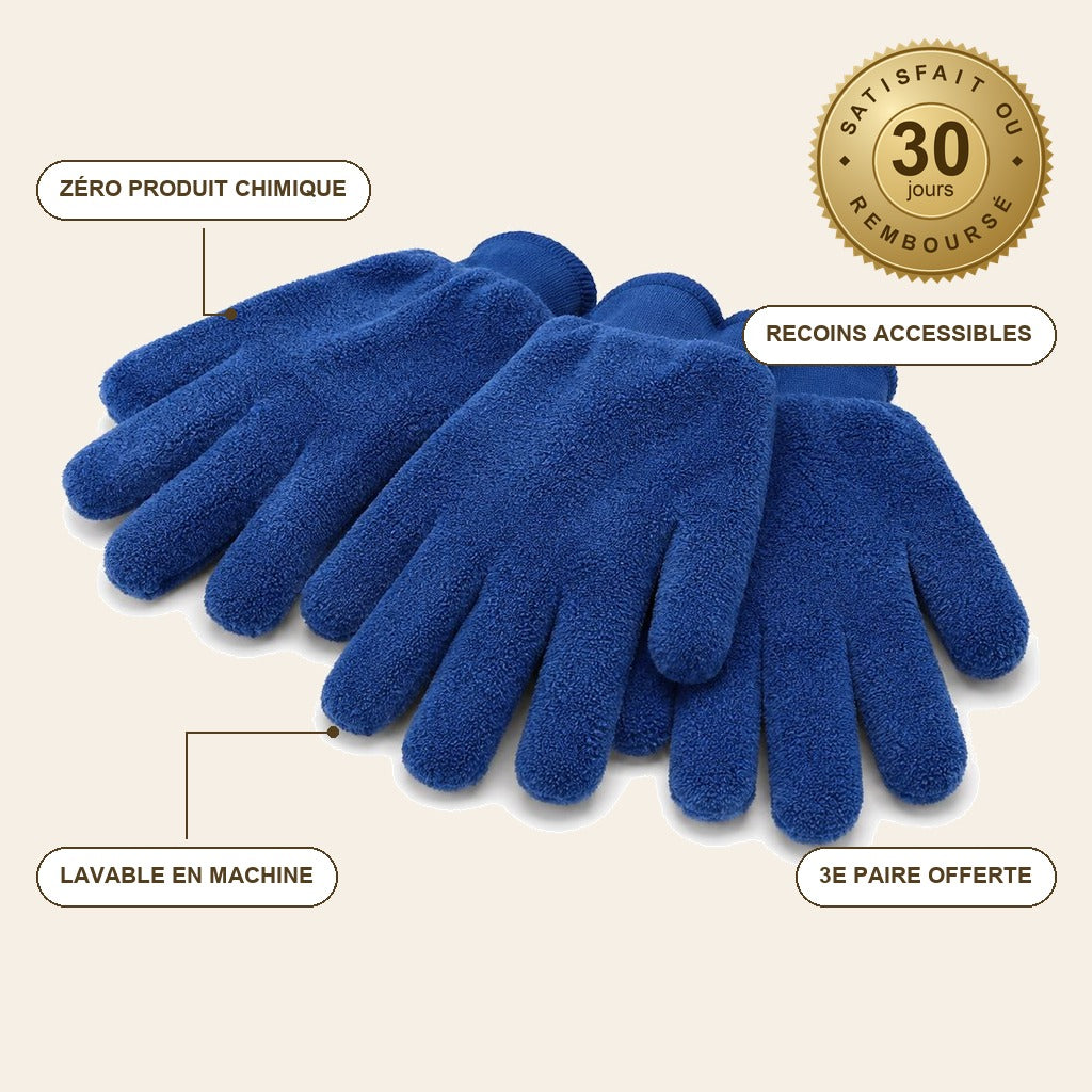 MicroGlove™ – Gants Microfibre Nettoyage Sans Produit