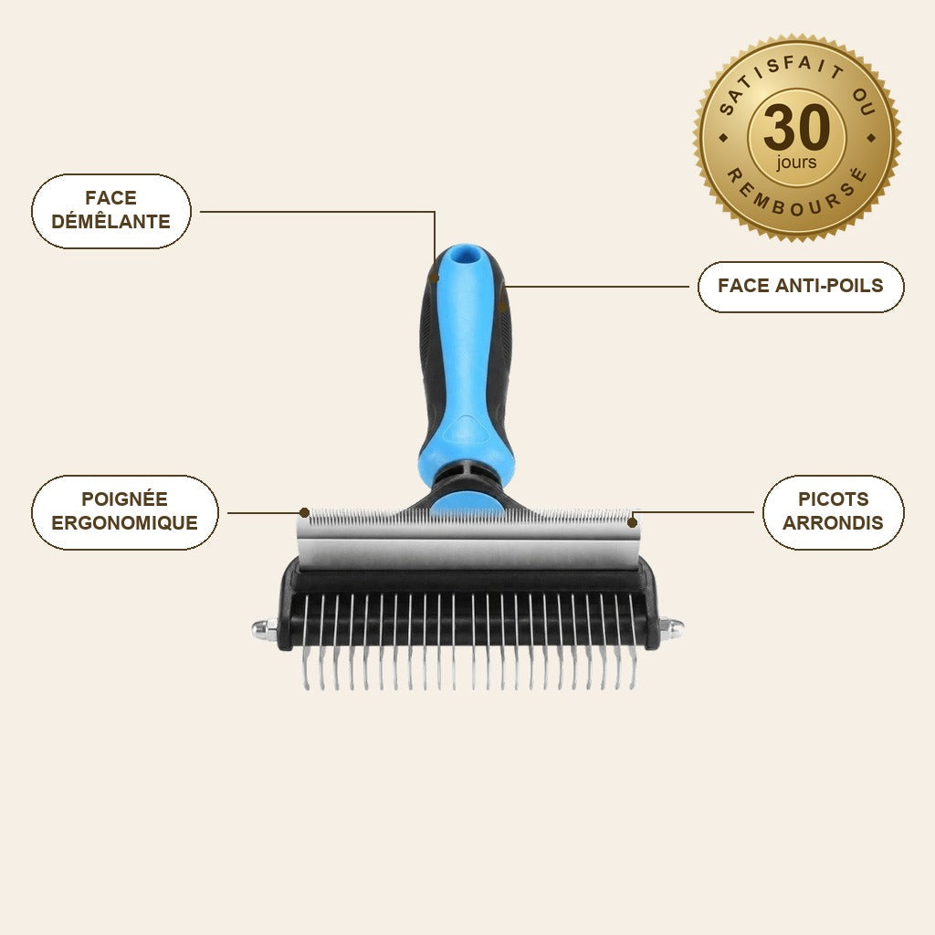 infographie — PoilNet™ – Brosse 2 en 1 Démêlante et Anti-Poils pour Chien & Chat