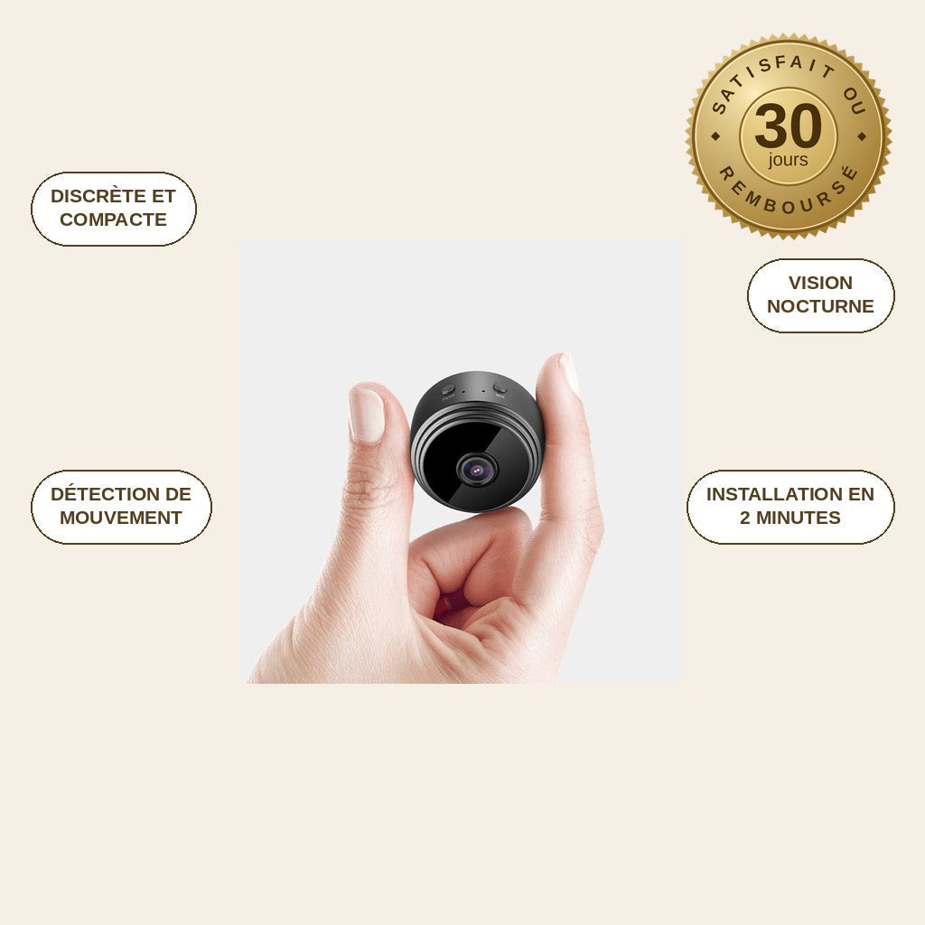 infographie — Mini Caméra Espion WiFi Full HD 1080p — Vision Nocturne