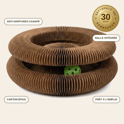 infographie — GriffoBille™ – Griffoir en Carton Ondulé avec Balle pour Chat