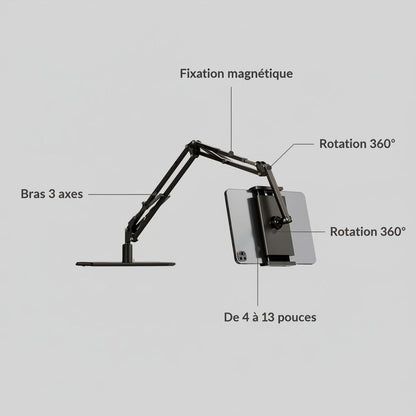 FlexArm™ – Support Articulé Magnétique pour Tablette & Téléphone