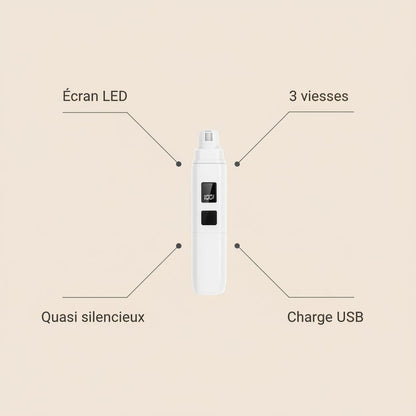 PattePro™ – Coupe-Ongles Électrique Chien & Chat avec Écran LED