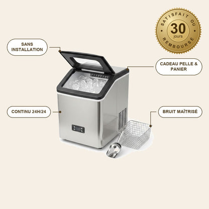 GlaceoPro™ – Machine à Glaçons Inox 25 kg/24 h