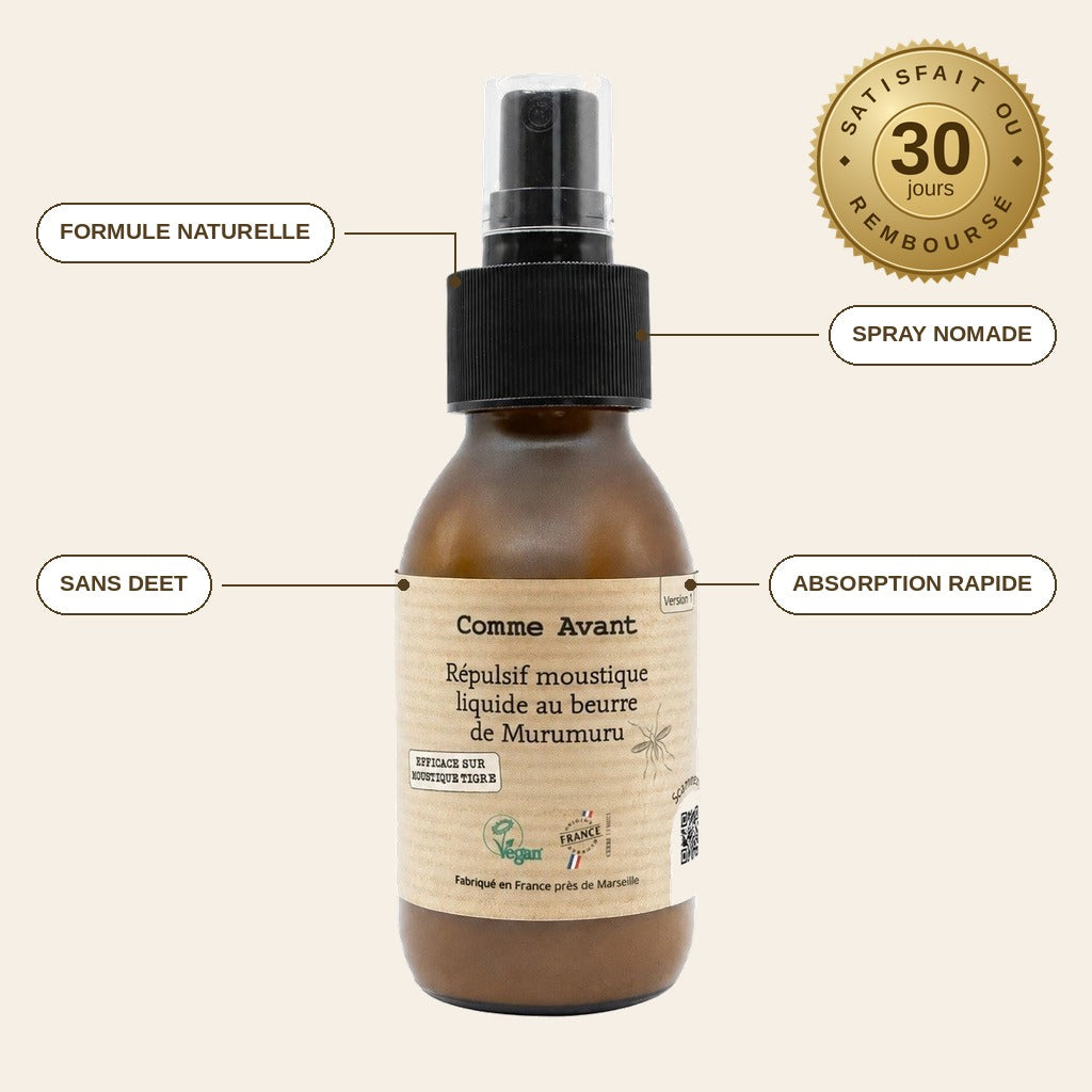 infographie — Répulsif Anti-Moustique Naturel au Beurre de Murumuru – Spray 90 ml