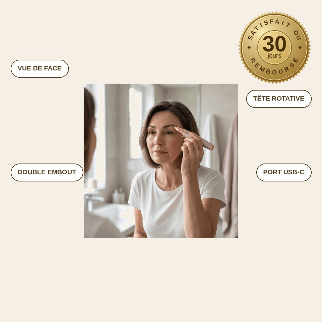 infographie — GlissEclat™ – Épilateur Visage 2-en-1 Sans Douleur