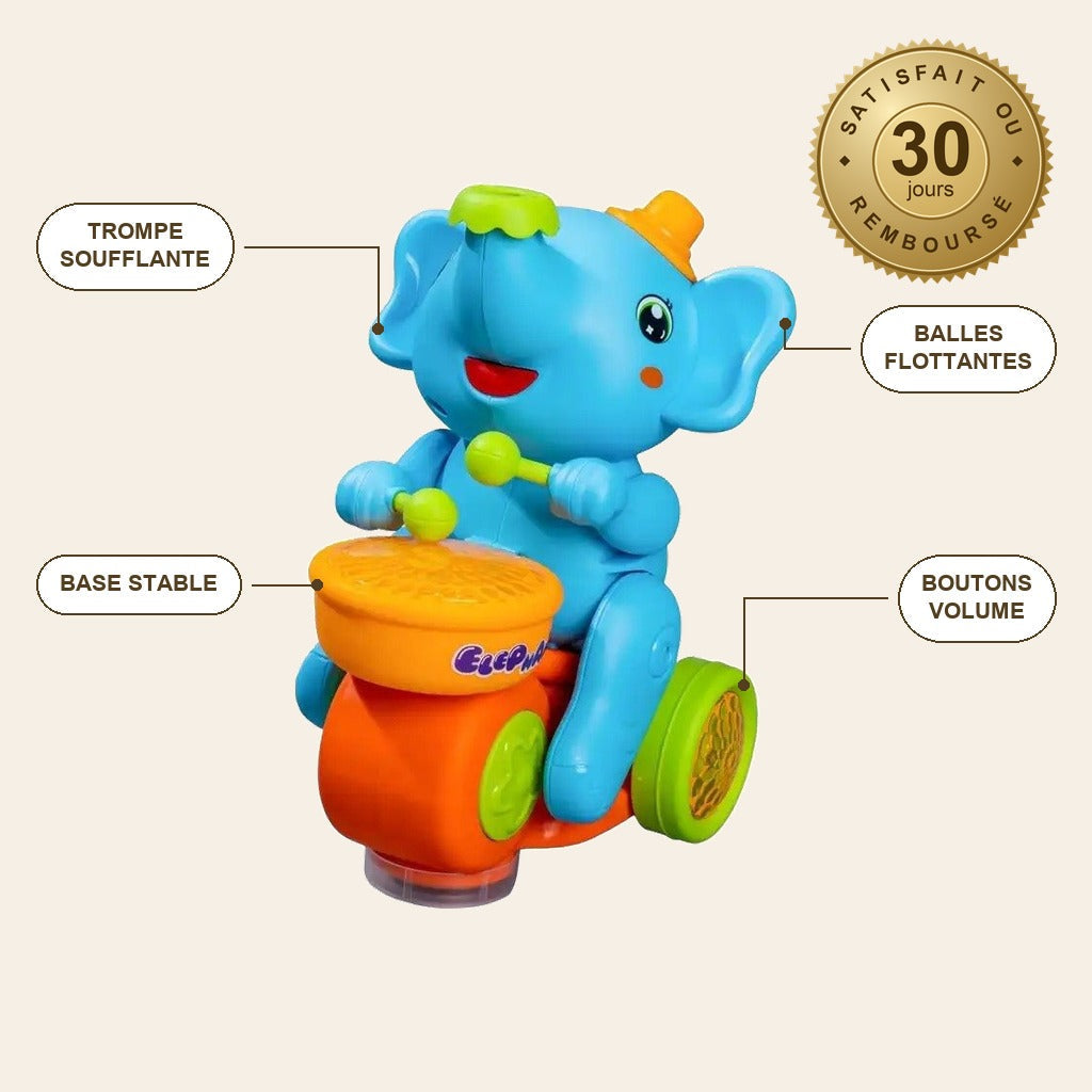 infographie — Éléphant Musical Souffleur de Balles