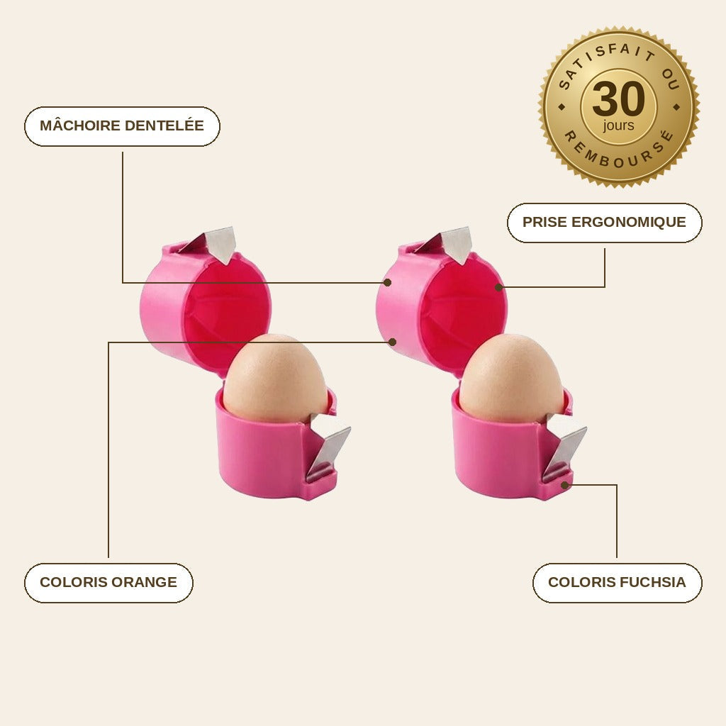 infographie — CoquiClic™ – Casse-Œuf & Écaleur 2-en-1