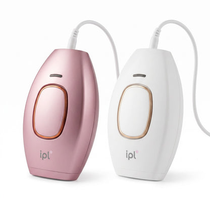 Les deux coloris de l'épilateur IPL Veloura, rose et blanc