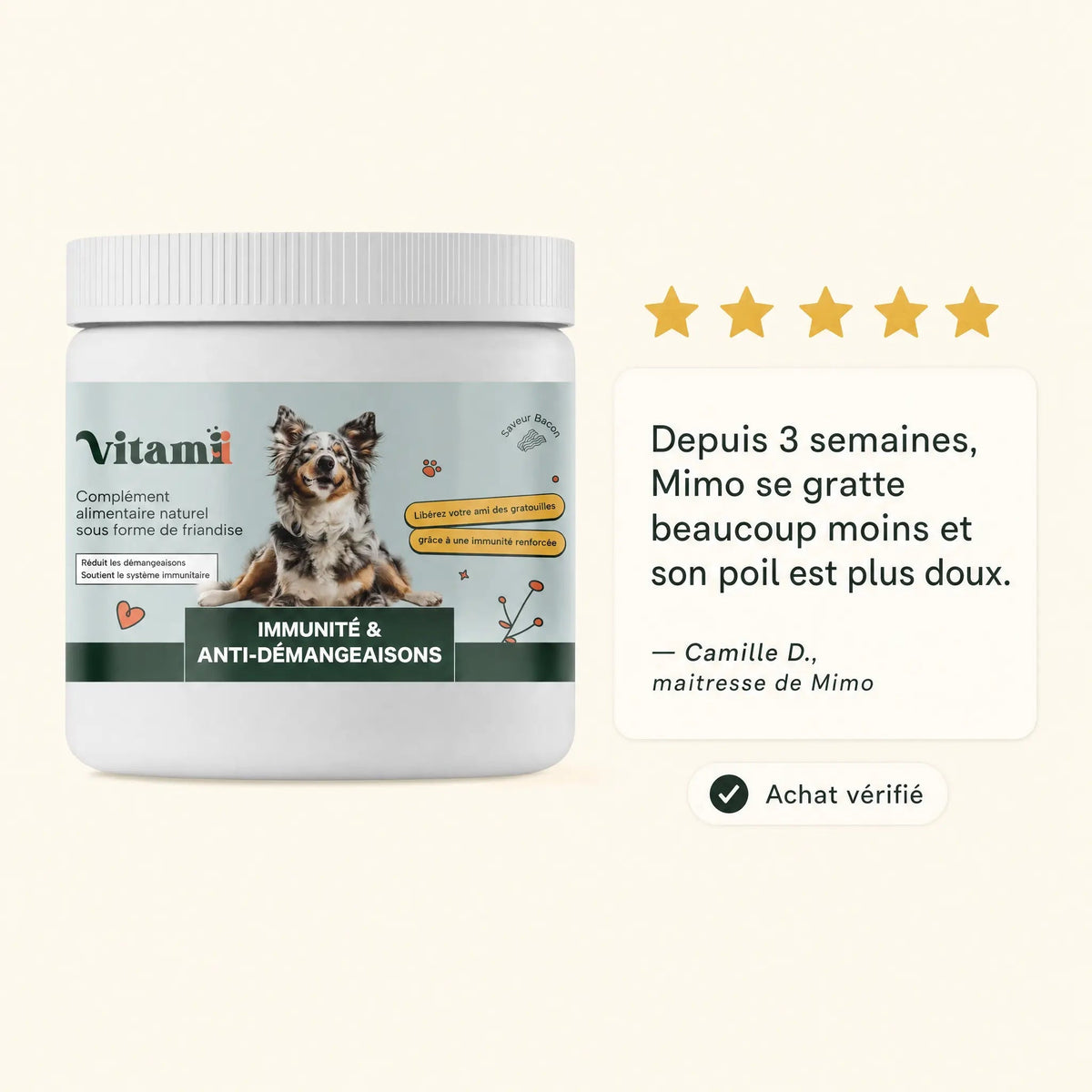 Friandises Naturelles Immunité & Anti-Démangeaisons pour Chien