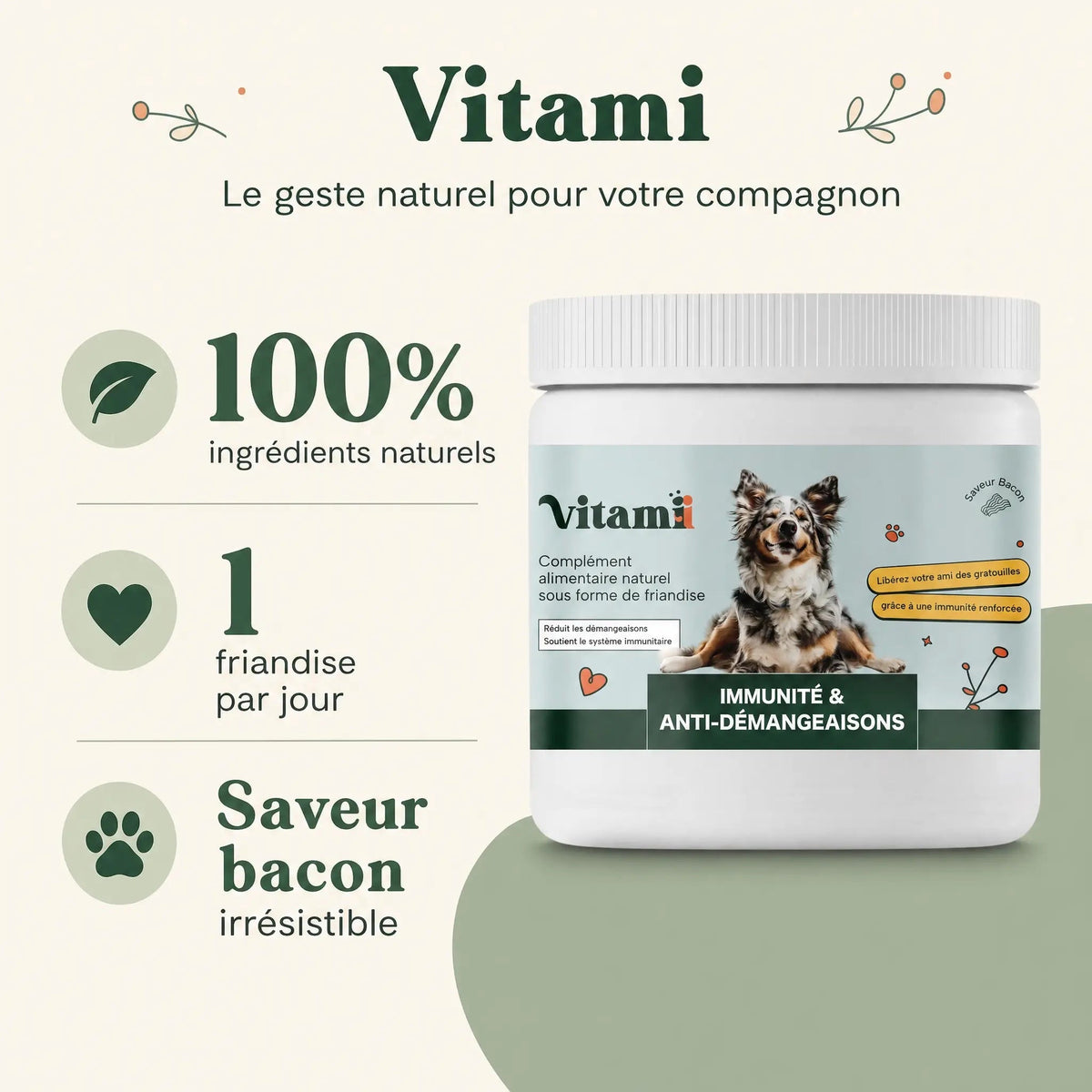 Friandises Naturelles Immunité & Anti-Démangeaisons pour Chien