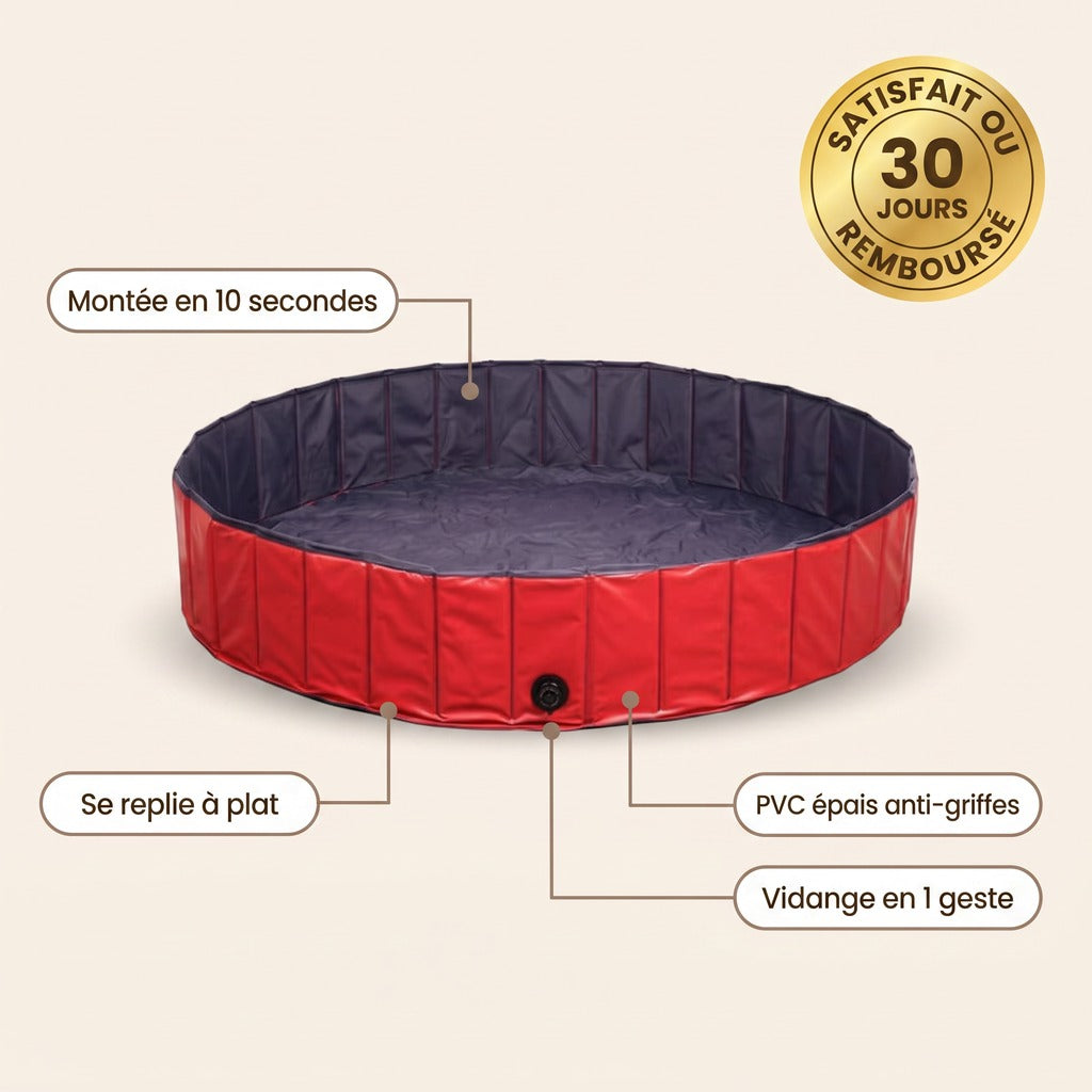 Montee en 10 secondes, se replie a plat, PVC epais, vidange