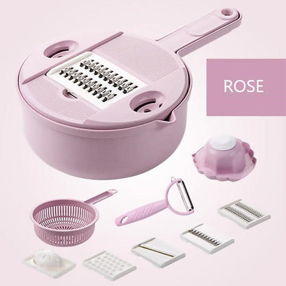 couleur Rose — Mandoline multifonction à lames interchangeables