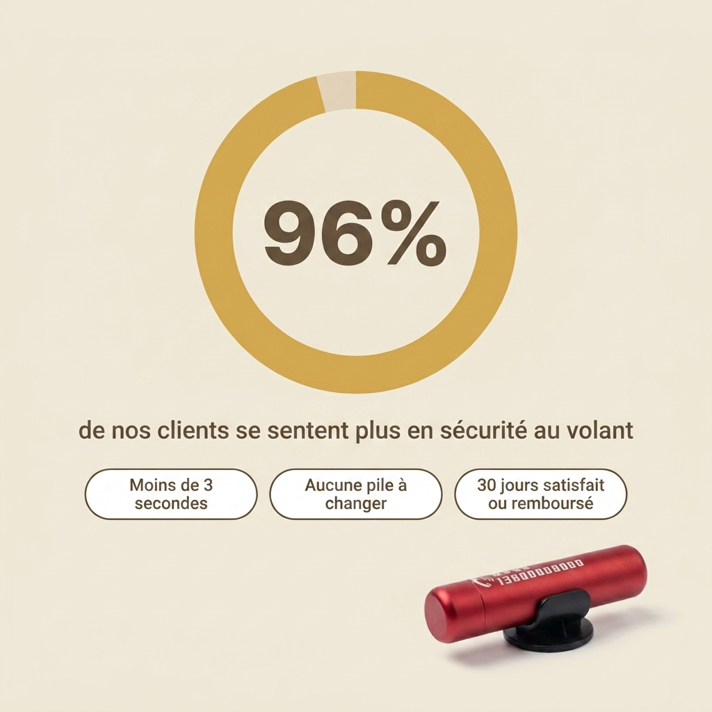96% de nos clients se sentent plus en securite au volant