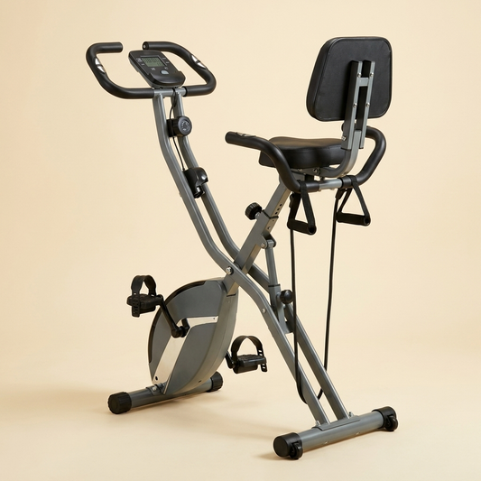 VeloFold Pro - Vélo d'appartement magnétique pliable, gris ardoise