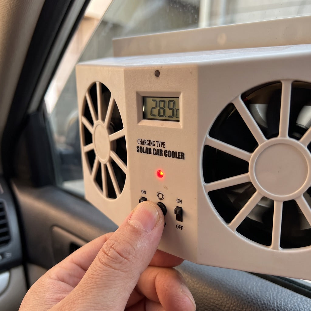 Écran de température et interrupteurs du ventilateur solaire