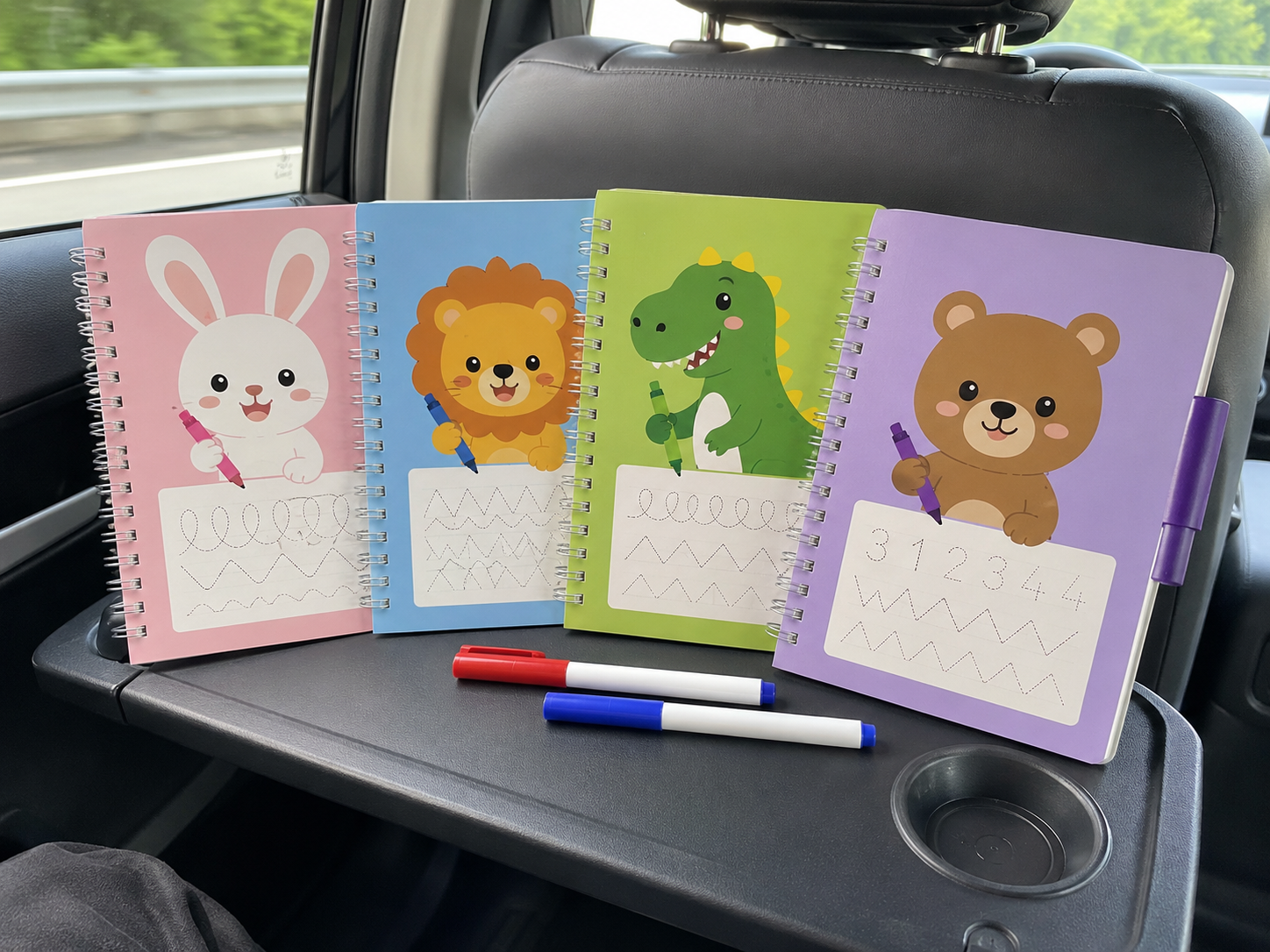 TraceMagic™ – Pack de 4 Cahiers d'Écriture Réutilisables