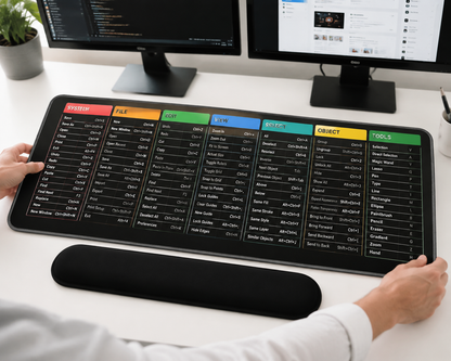 ShortMat™ – Grand Tapis de Souris avec Raccourcis Clavier