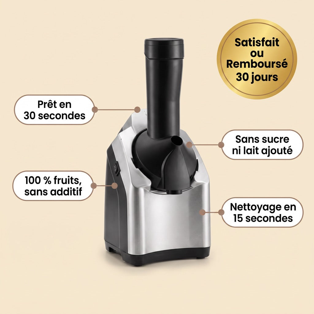 Prêt en 30 secondes, 100 % fruits, sans sucre ni lait ajouté