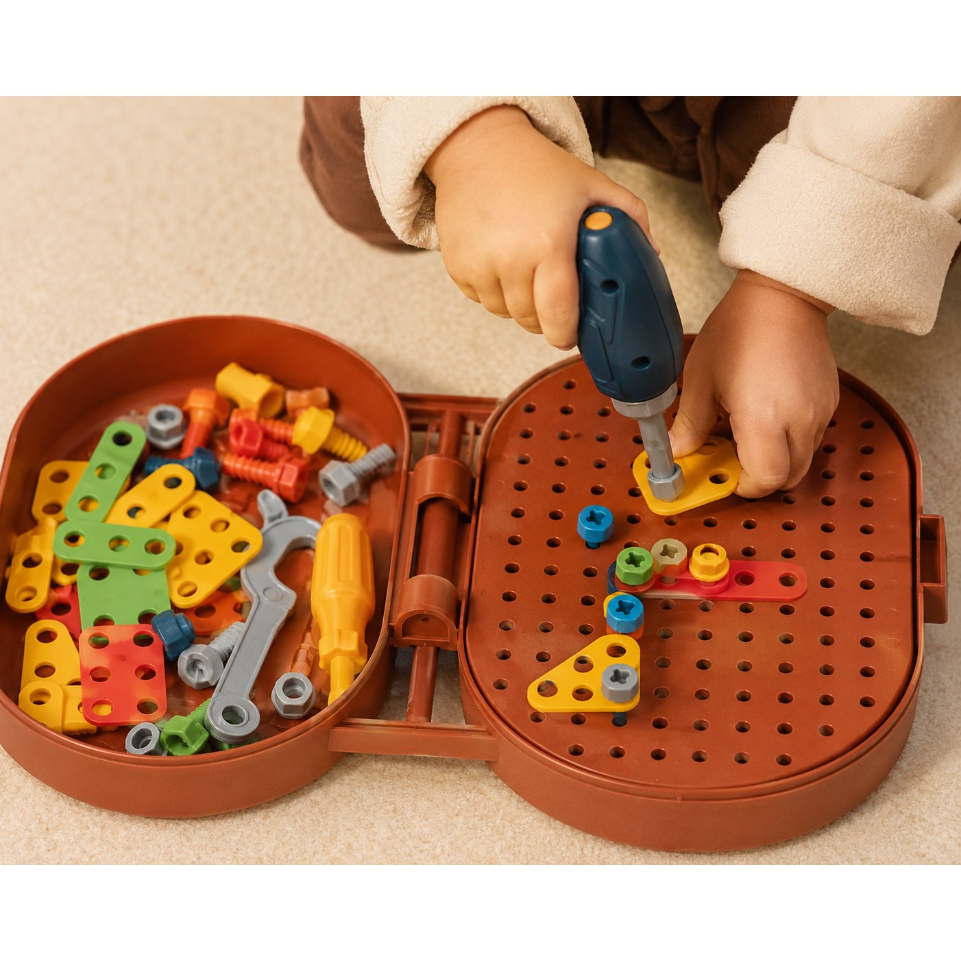 usage — Mallette de Perçage Montessori — 204 pièces