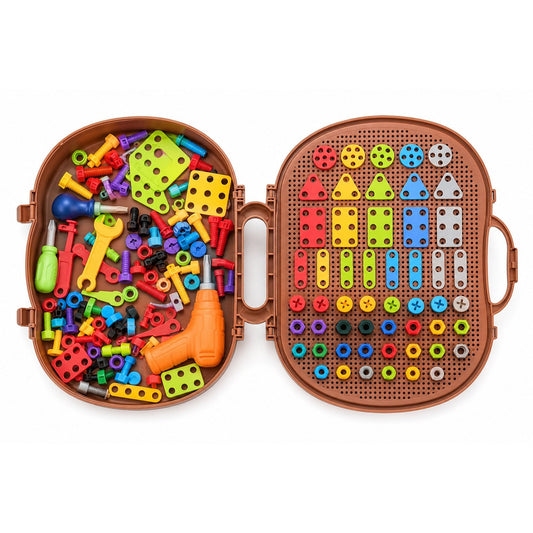 packshot — Mallette de Perçage Montessori — 204 pièces