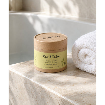 situation — KaritCalm™ – Crème Solide au Beurre de Karité, Plantain & Poudre de Jujubier