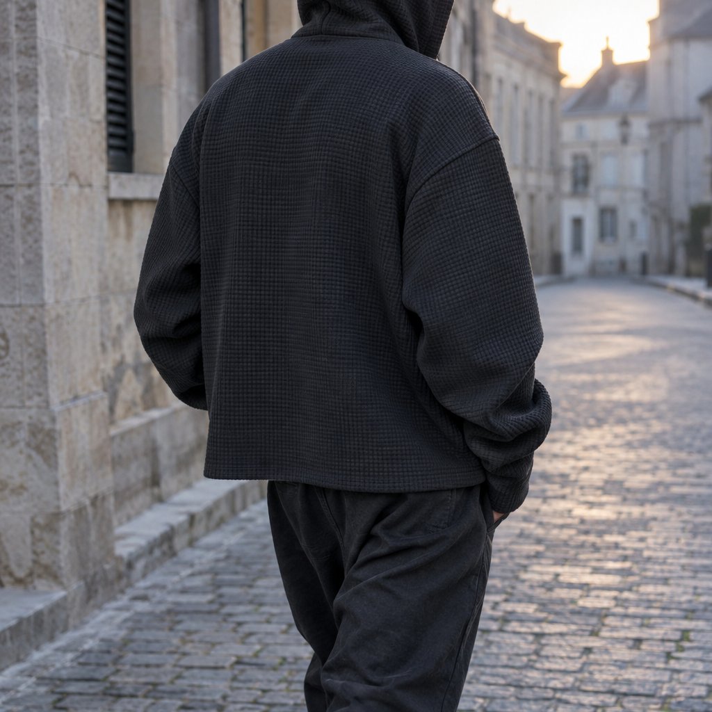 packshot — WaffleZip™ – Sweat à Capuche Zippé Oversize
